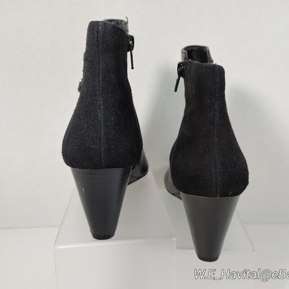 Isaac Mizrahi Live! Leather & Suede Side Zip Wedge Ankle Boots Woman's Size US 8 - Picture 3 of 10